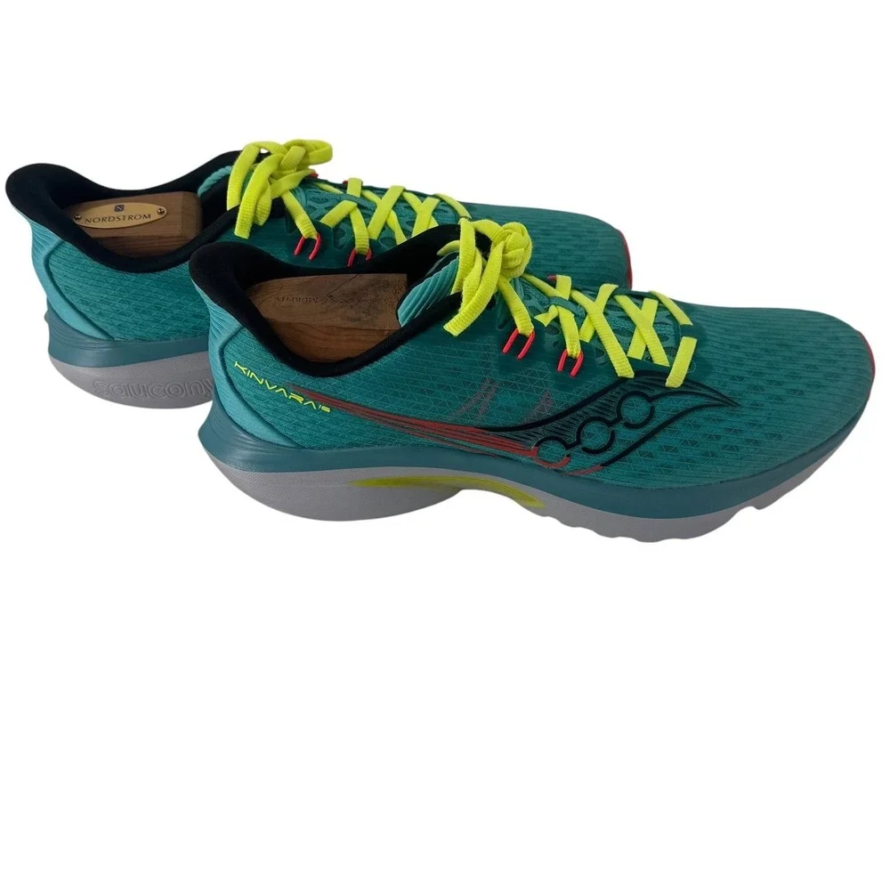 Saucony Kinvara 14 Mens 9 Teal Citron Red Running Shoes Sneaker (Worn once )‎